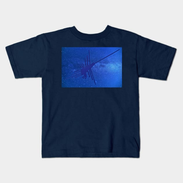 Nazca Hummingbird Kids T-Shirt by AlexMir